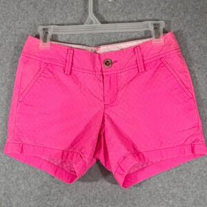 Lilly Pulitzer Callahan Shorts Womens Size 00 Pink Diamond Jacquard Cotton Chino